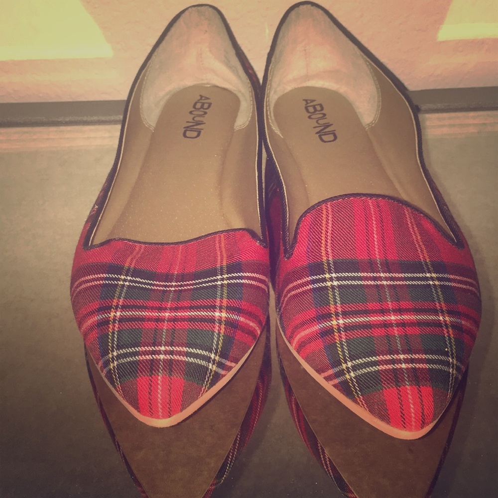 Red and Green Plaid Flats
